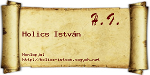Holics István névjegykártya